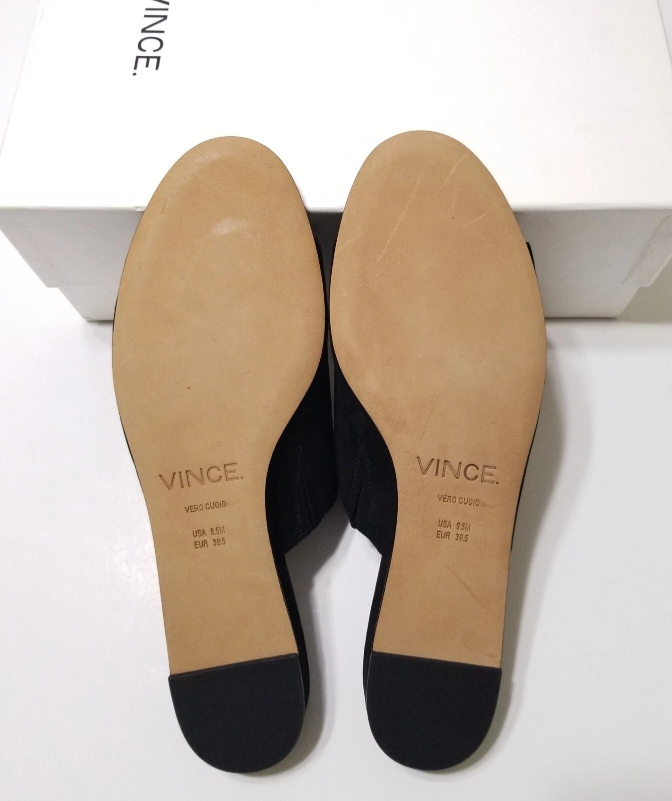 NIB Vince Bartley Suede Leather Slides Sandal in Black Size 9.5 $225