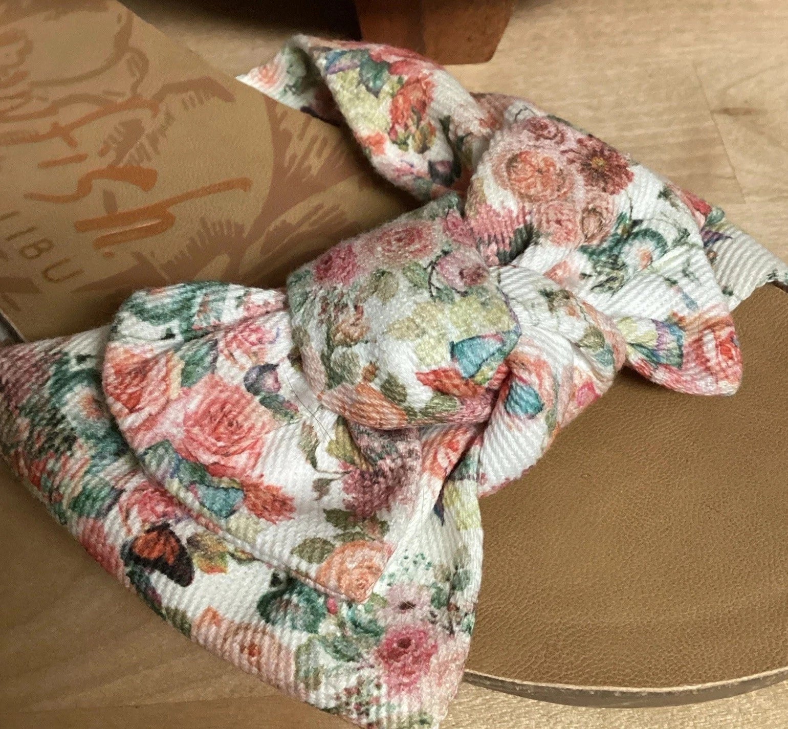 Womens Floral Fabric Big Bow Slides Blowfish Malibu Slip On Sandals Sz 8.5 Shoes