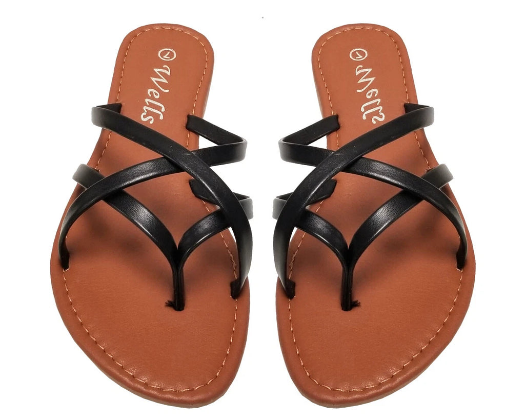 Elegant Women's Fashion Strappy Flip Flop Flat Sandals 226
