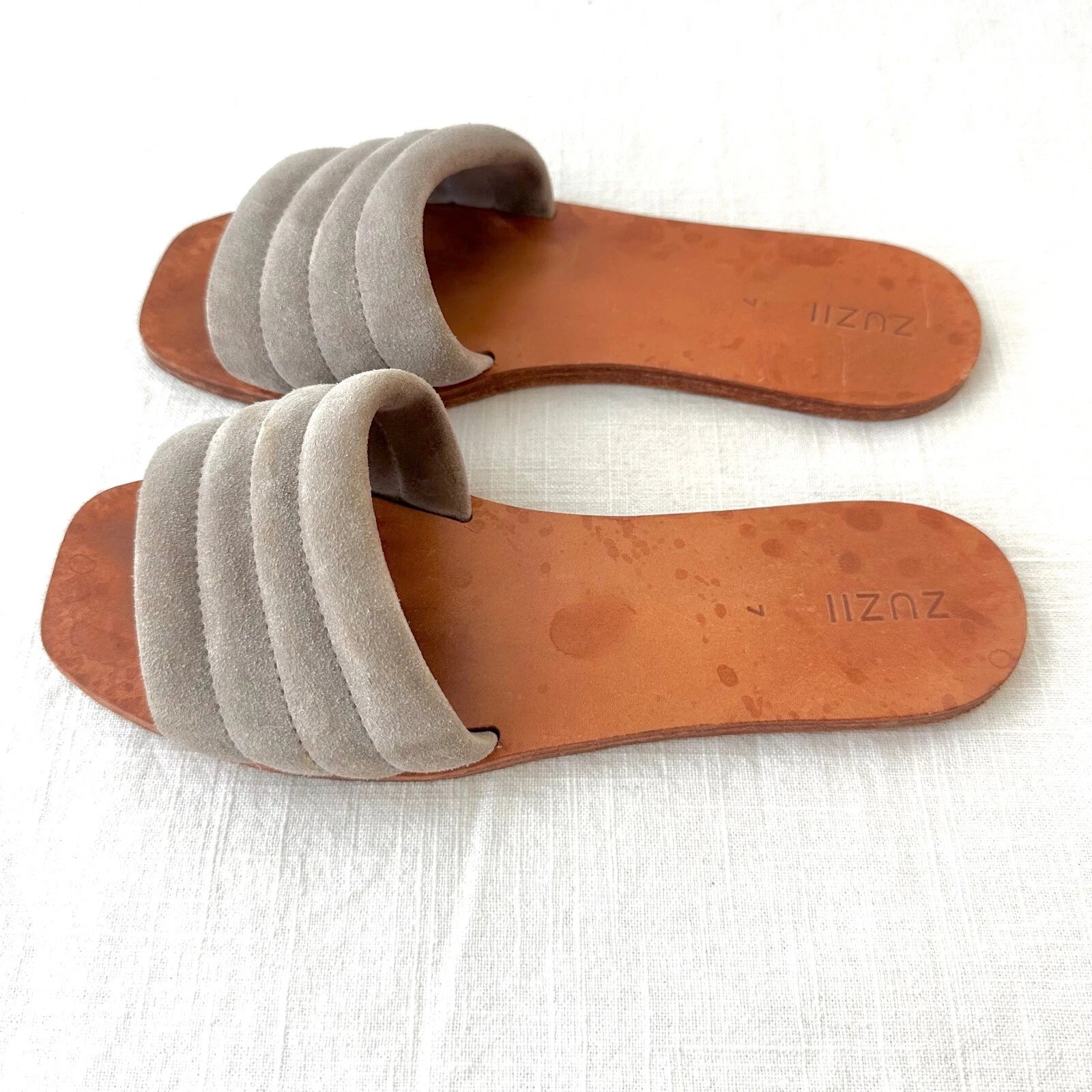 ZUZII Suede Slide Sandals Casual Slip On Flats Minimalist Style Size 7