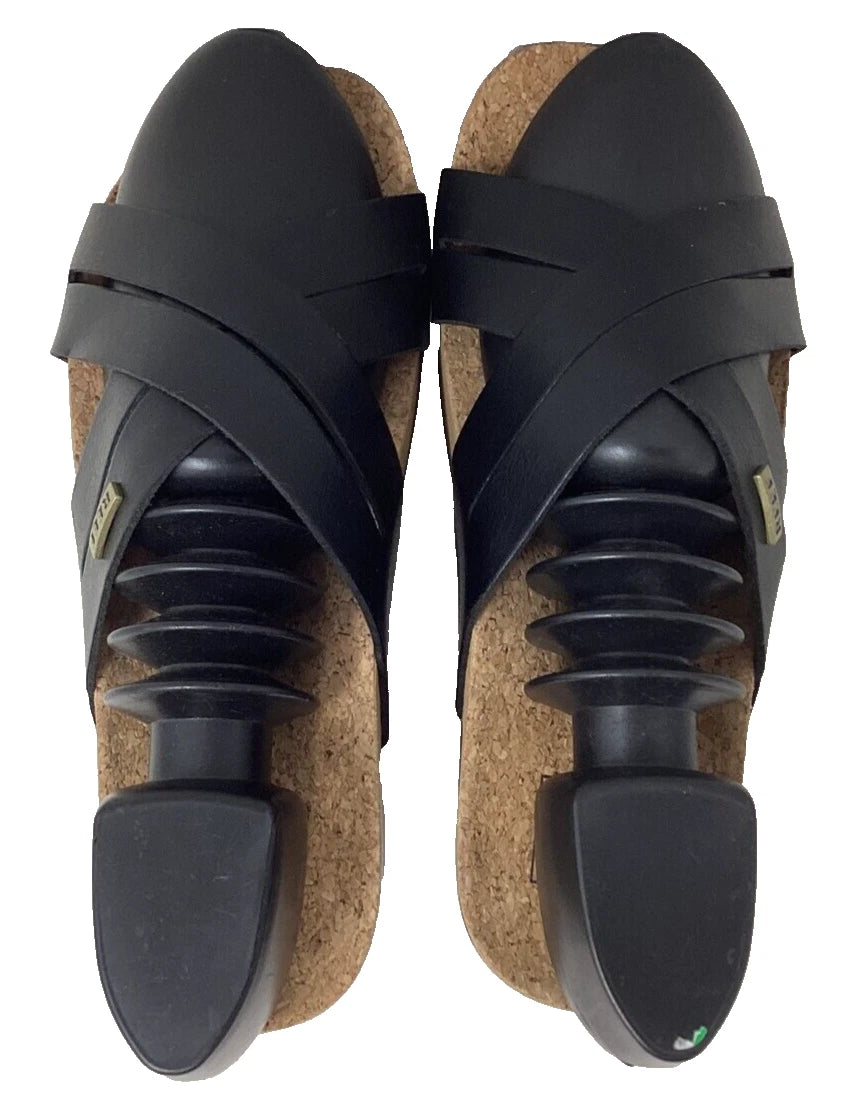Reef Women's Kaia Criss Cross Comfort Slip On Slide Sandals Black Size:8 128L