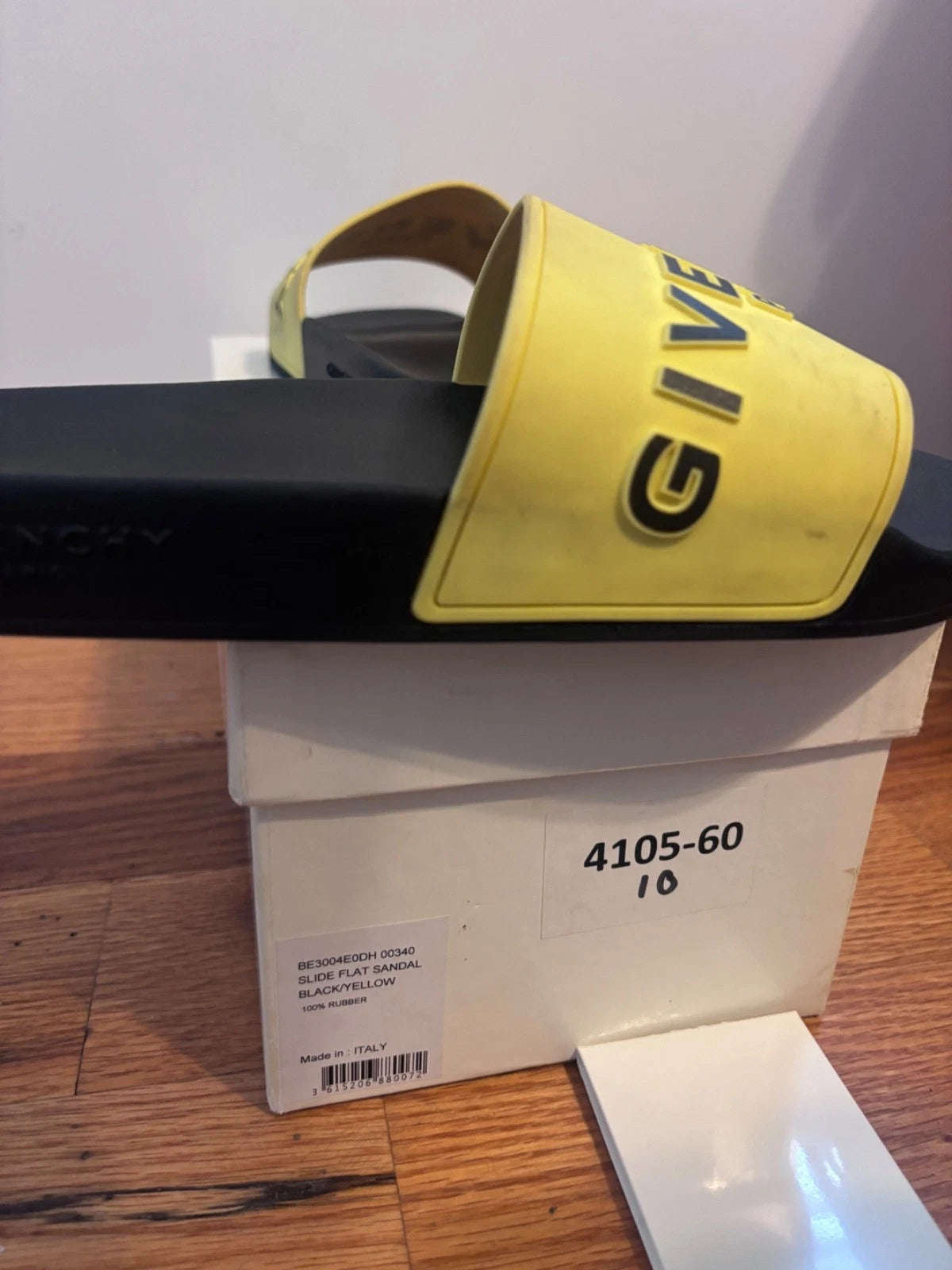 Givenchy Logo Slides Sandals Women 40 Black/Yellow- Pre-Owned