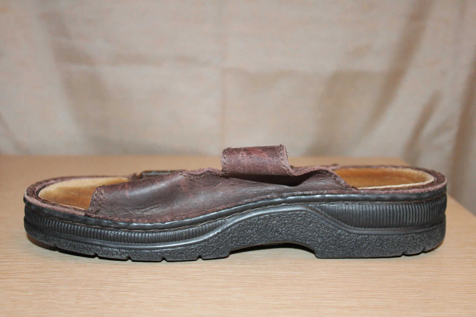 NAOT Brown Oiled Leather Sandal Slide Arizona Style EU 39 US 8
