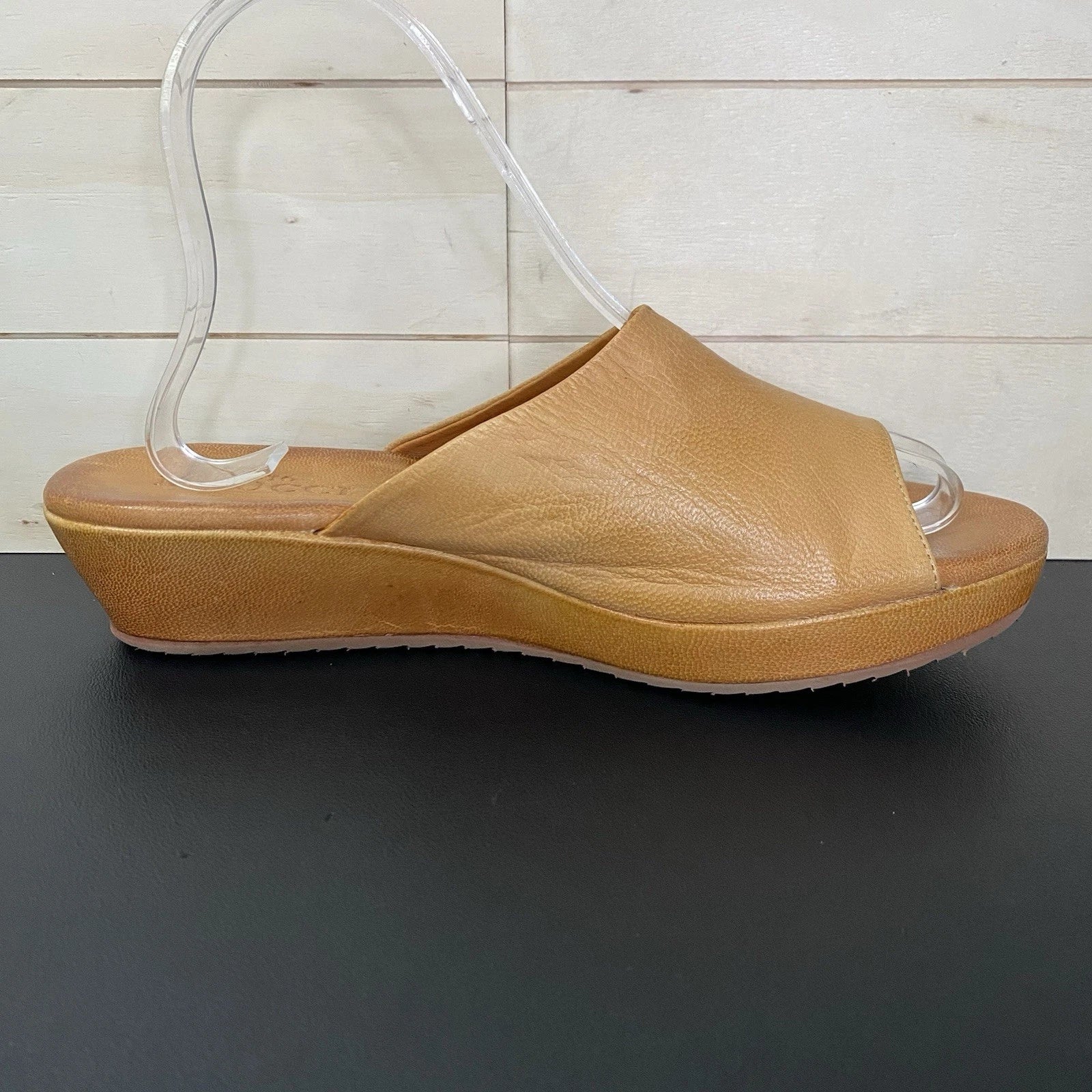 Sesto Meucci Slides Sandals Women's Size 9 N Shoes Tan Leather Platform Wedge