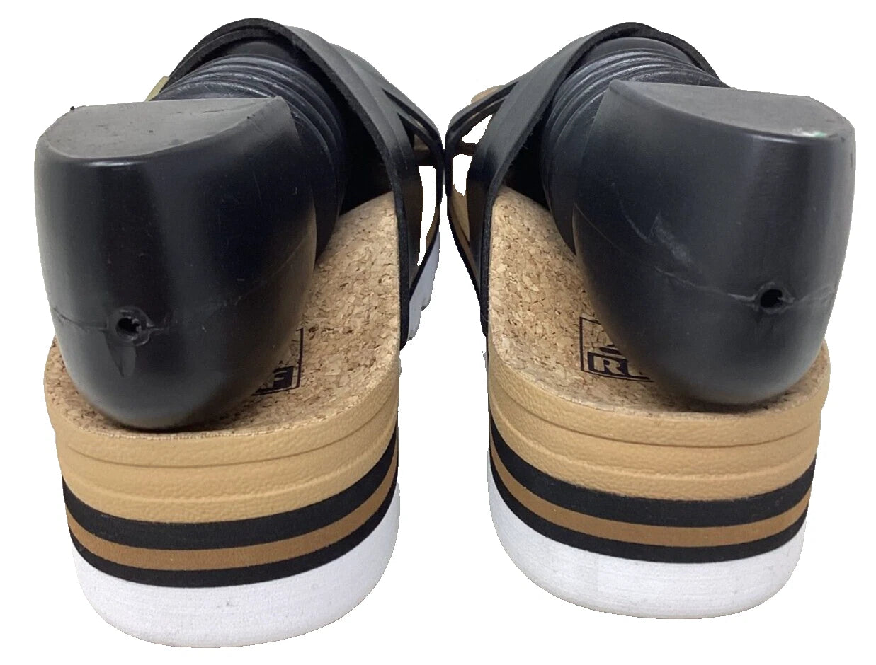 Reef Women's Kaia Criss Cross Comfort Slip On Slide Sandals Black Size:8 128L