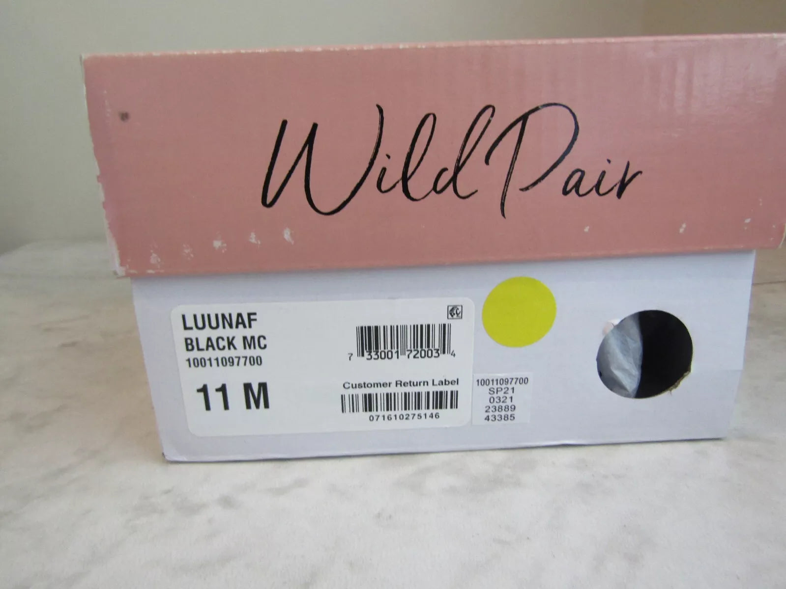 NIB Wild Pair Black Micro Suede Wide Strap 4" Heels Slides Shoes Women's 11 M