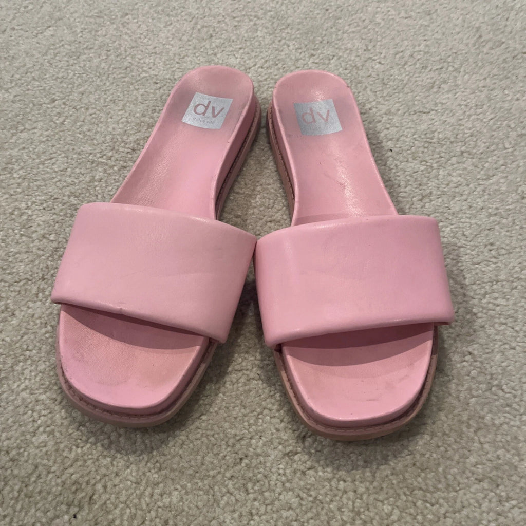 Dolce Vita Shoes Womens 10 Sandal Slides Fashion Pink - Bandage Strap Flats