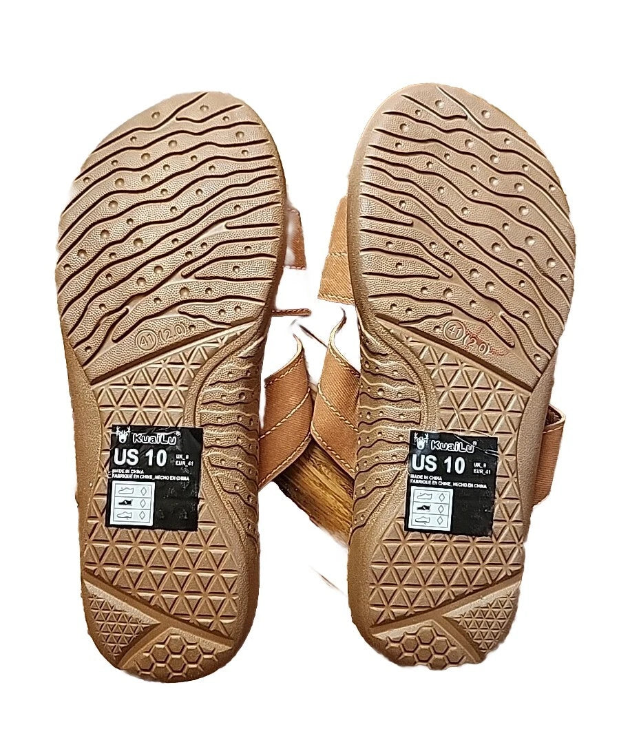 KUAILU Women's US Size 10 Fashion Orthotic Slides Lightweight Sandals
