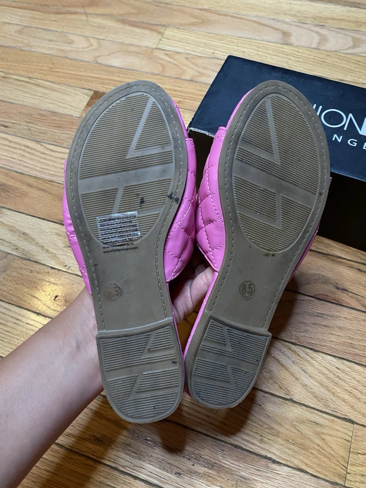 Fashion Nova Azalea Pink Pad Quilt Intrecciato Flat Sandal Slide Size 8.5