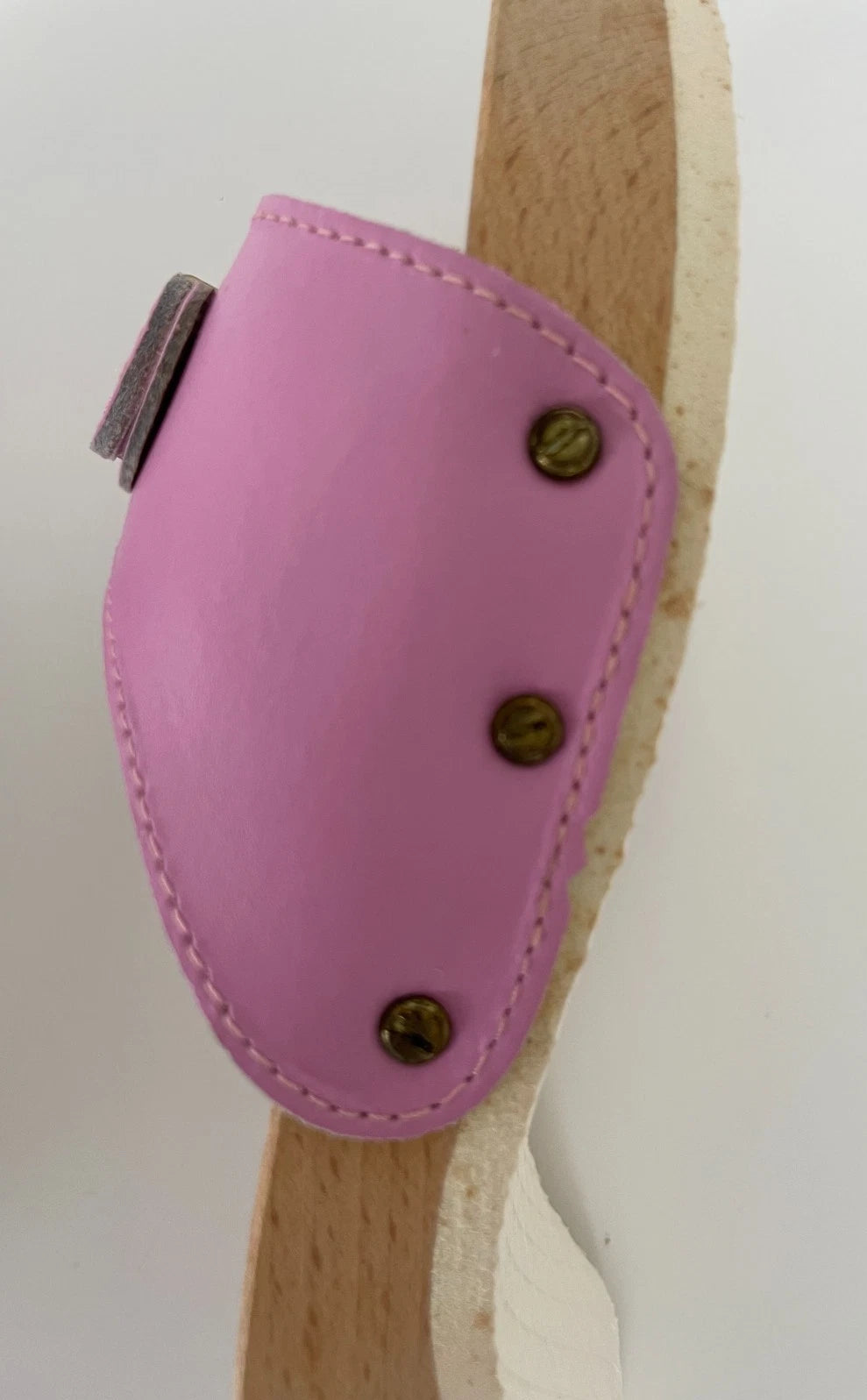 Dr. Scholl's The Original Wooden Sandals Slides Pink Leather Size 7 Italy New