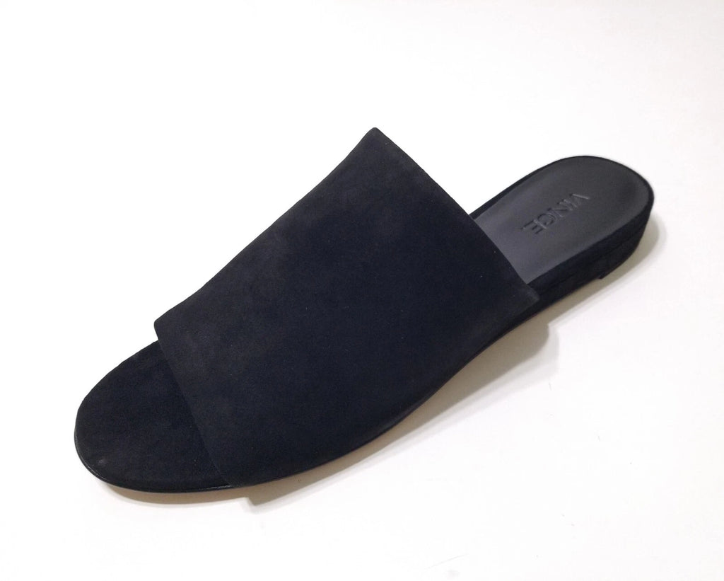 NIB Vince Bartley Suede Leather Slides Sandal in Black Size 9.5 $225