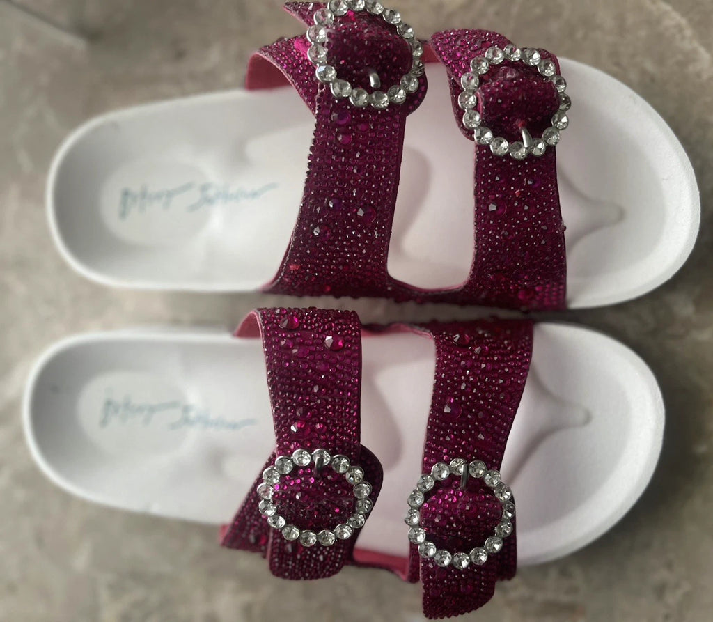 Pink White Betsey Johnson Women's SB-Trudy Sandal, Fuchsia Sz 8 M NEW