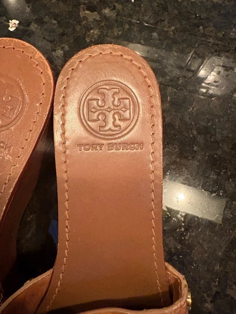 Tori Burch Summer Straw and Leather Wedge