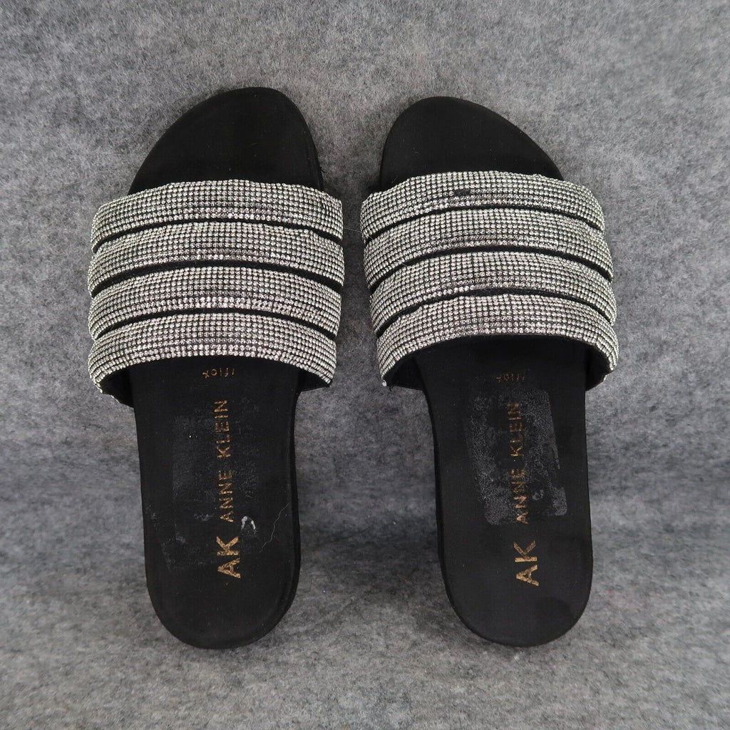 Anne Klein Shoes Womens 7 Sandal Slides Fashion Casual Metallic Gloria Comfort