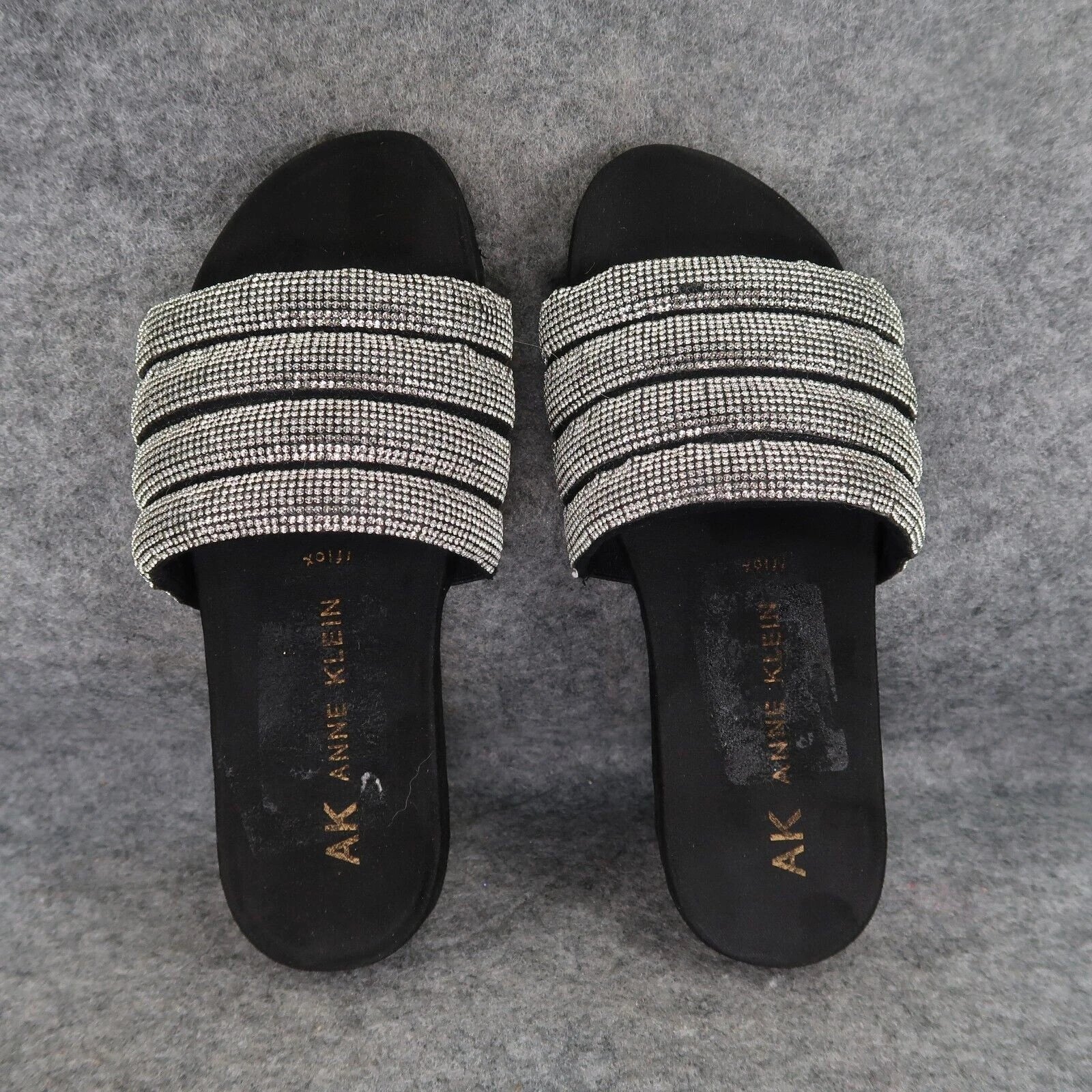 Anne Klein Shoes Womens 7 Sandal Slides Fashion Casual Metallic Gloria Comfort