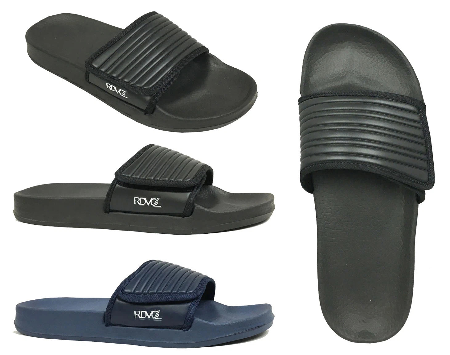 Men's Sport Slides Fashion Slide with Adjustable Upper for Gym Pool Beach-011M