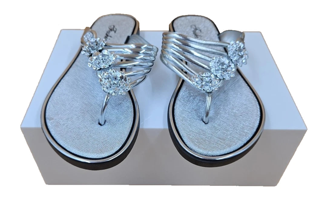 Women's Fashion Silver Sandals Size 37 Pre-Owned