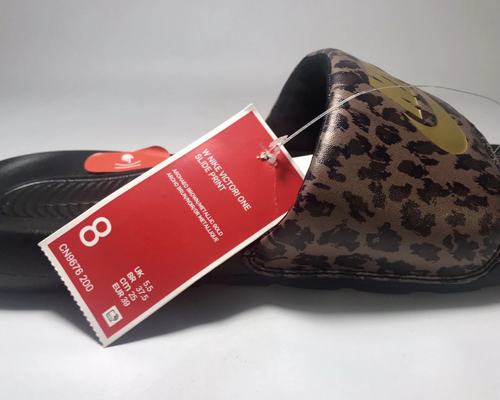 NIKE VICTORI ONE Women's Printed Slides Size 8 Brown/Multicolor Style #CN9676200