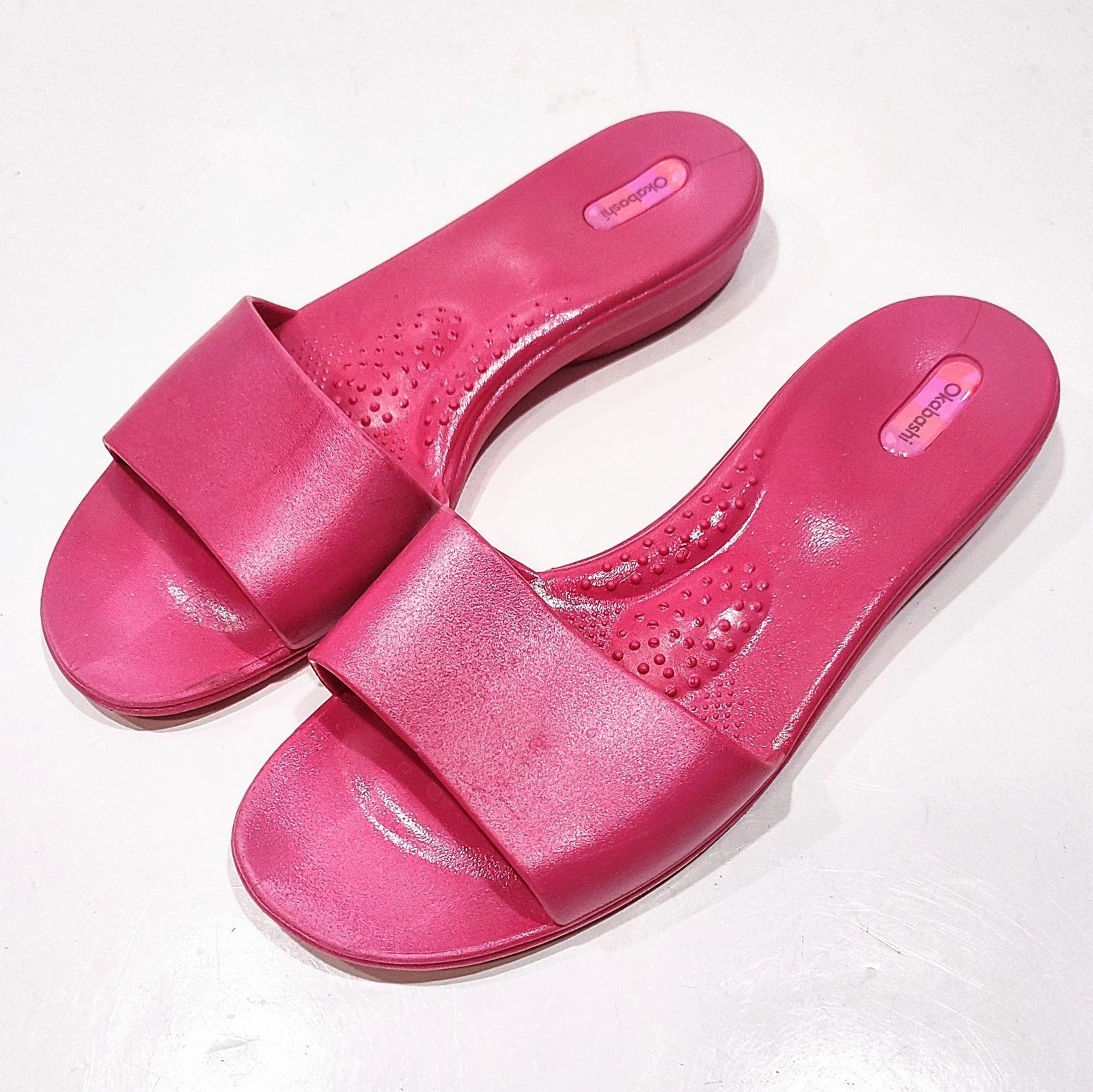 Okabashi Oka-B Womens Grace Spa-Style Slides Slip On Sandals Pink Size Large