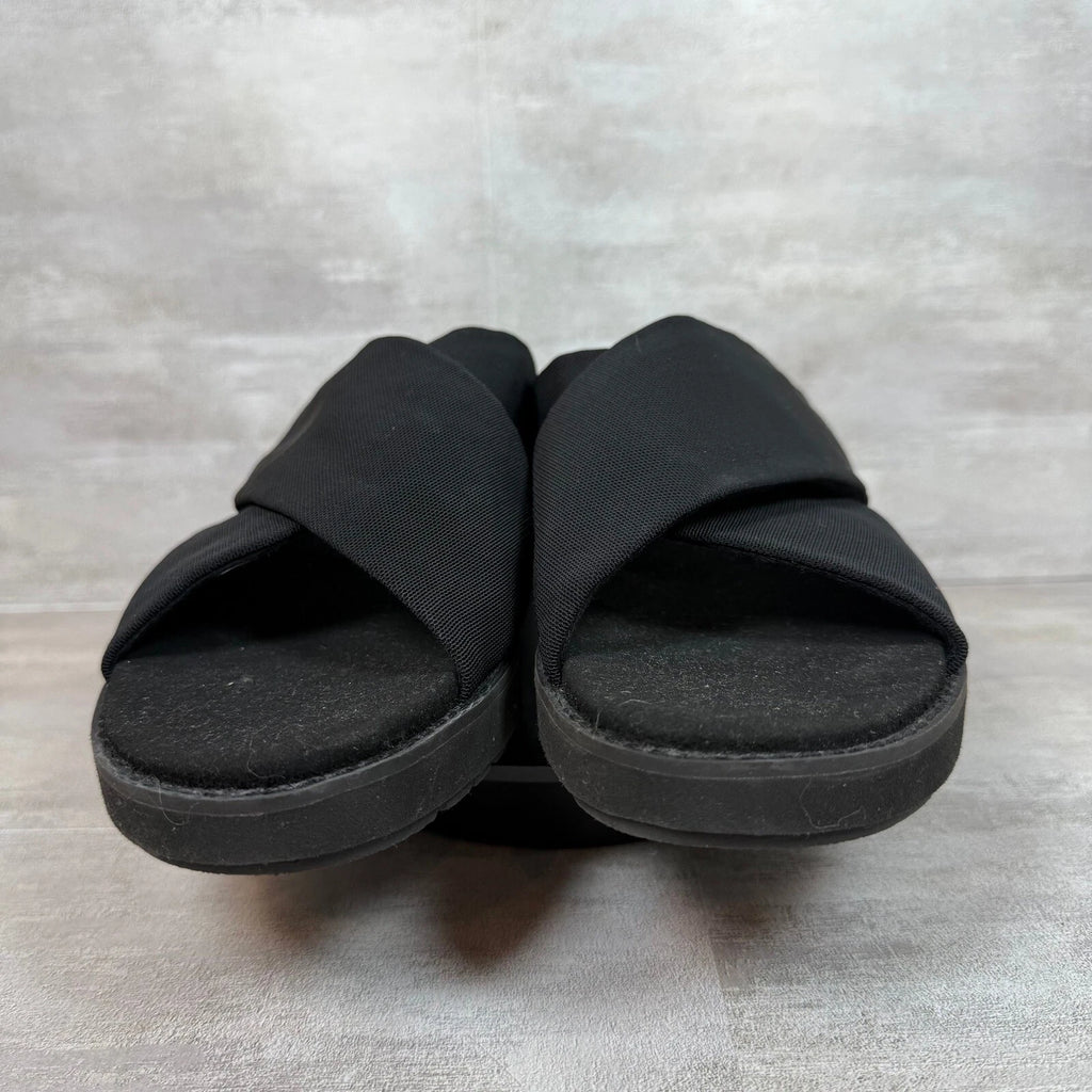 Munro Black Comfort Slide Sandals DEKKIE Criss Cross Cushioned Everyday Size 12