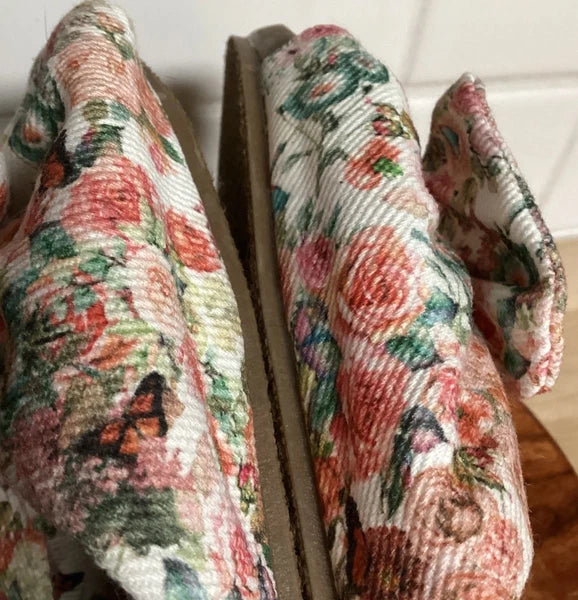 Womens Floral Fabric Big Bow Slides Blowfish Malibu Slip On Sandals Sz 8.5 Shoes