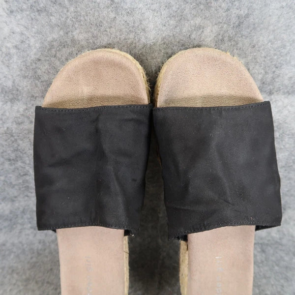 Madden Girl Shoes Womens 8.5 Sandal Platform Slide Emie Fashion Espadrille Black