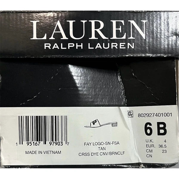 Lauren Ralph Lauren Women's Fay Leather Slide Sandals Brown 6 Preppy Summer