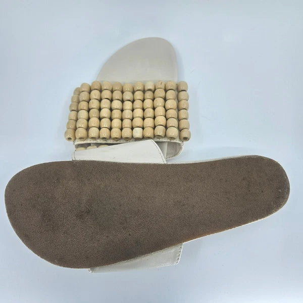NWOT's Anthropologie Beaded Slide Sandals Casual Summer Slip On Shoes Size 38
