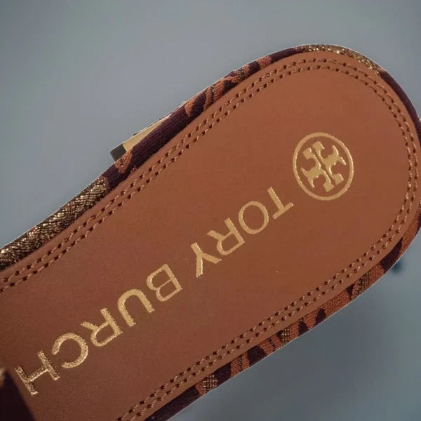 TORY BURCH MARTINE CRYSTAL SLIDE SANDAL FLORAL JACQUARD SZ US 6 NIB