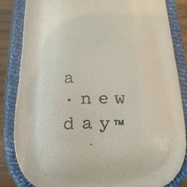 A New Day Women's Blue Slide Sandals with H-Style Strap Size 11