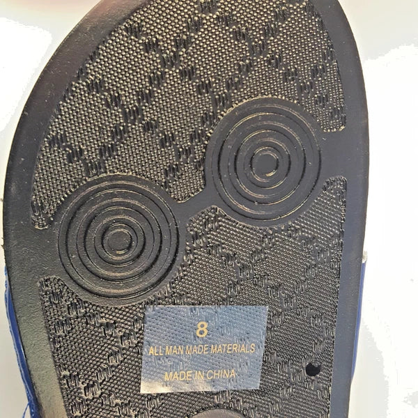 H2K ANNA Glitter Royal Blue Fashion Slides Flip Flops Sandals Bling Glittering