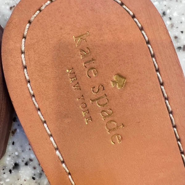 Kate Spade Cicely  Glitter Bow Slide Sandals Silver Size 11 women's EUC