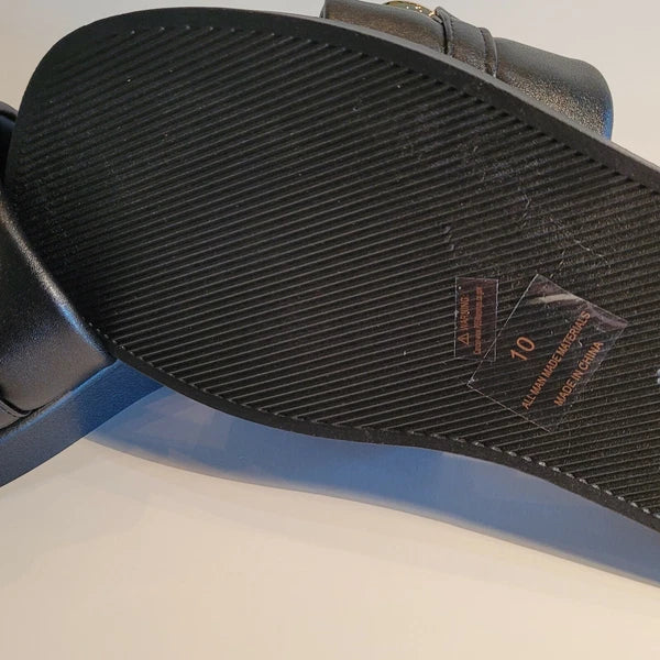 H2K Chain Black Fashion Comfort Soft Slides Flip Flops Sandals  Open Toe New