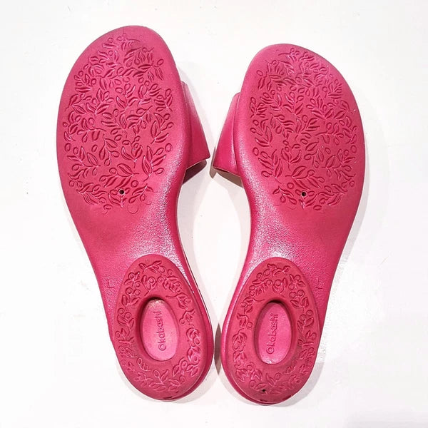 Okabashi Oka-B Womens Grace Spa-Style Slides Slip On Sandals Pink Size Large