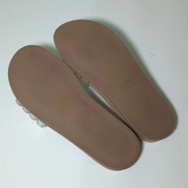 STEVE MADDEN Clear Lucite Strap Drips Slip-On Slides Sandals 7.5 Flats Beach