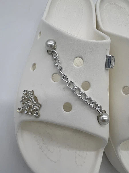 Crocs White Women's Classic Platform Slide With Charms Size 10 Style#:208180