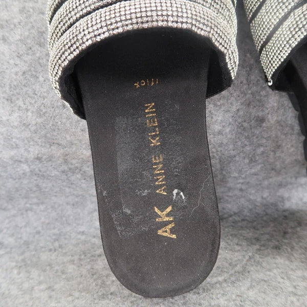 Anne Klein Shoes Womens 7 Sandal Slides Fashion Casual Metallic Gloria Comfort