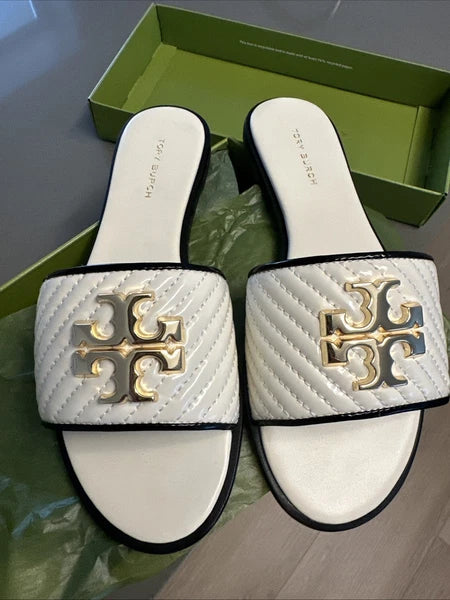 Tory Burch Everly Leather Slide, Light Cream, LIMITED EDITION