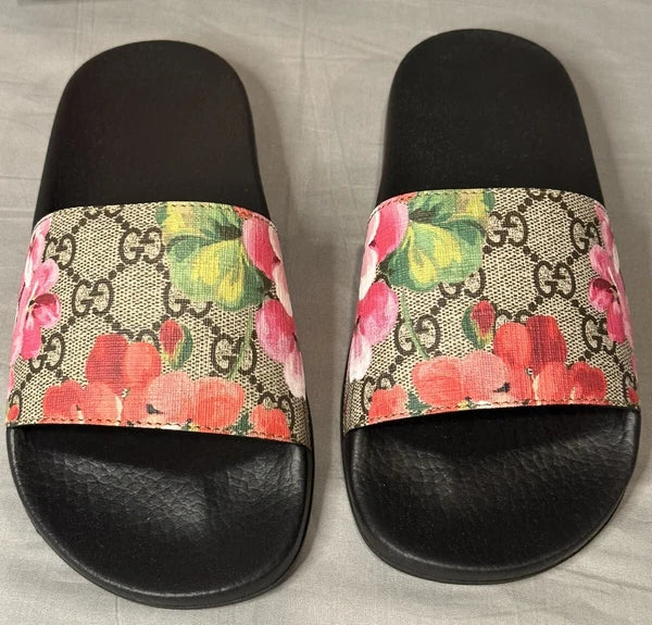 Gucci GG Bloom Supreme Floral Slides Women’s Size 34 (US 4) Authentic