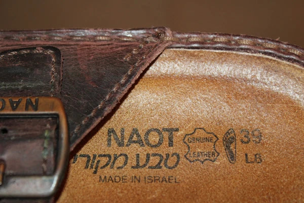 NAOT Brown Oiled Leather Sandal Slide Arizona Style EU 39 US 8