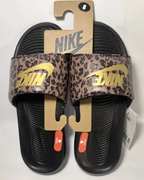 NIKE VICTORI ONE Women's Printed Slides Size 8 Brown/Multicolor Style #CN9676200