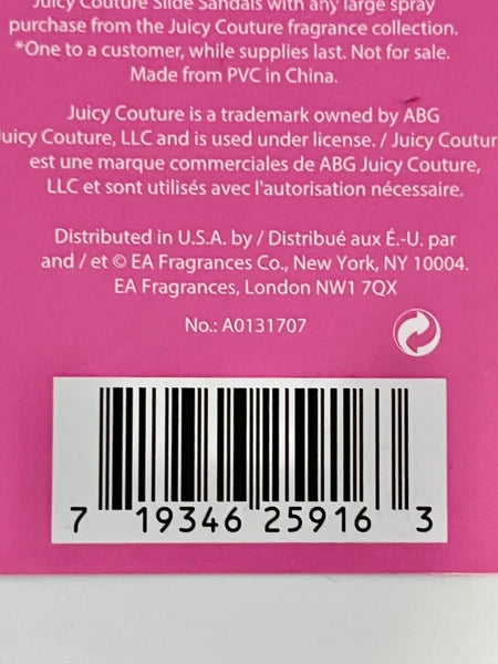 Juicy Couture Women’s Hot Pink Slide Sandals Size US 9–10 (EU 40) Promo Gift NEW