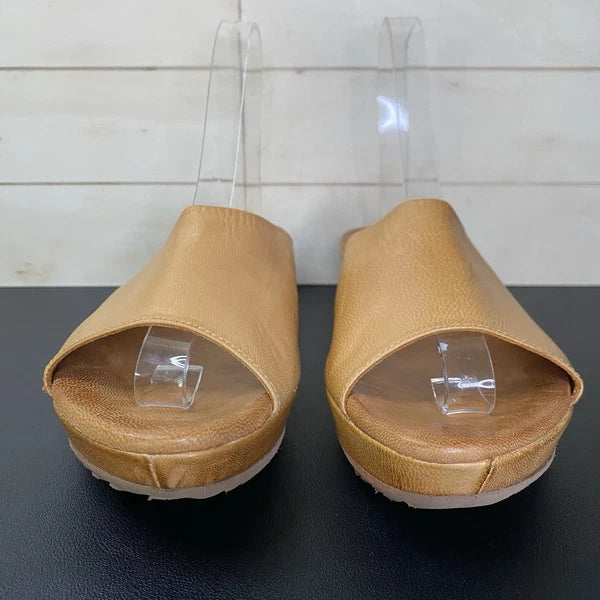 Sesto Meucci Slides Sandals Women's Size 9 N Shoes Tan Leather Platform Wedge