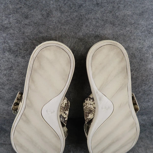Clarks Shoes Womens 8 Sandal Slides Fashion Snakeskin Platform Juneshell Comfort
