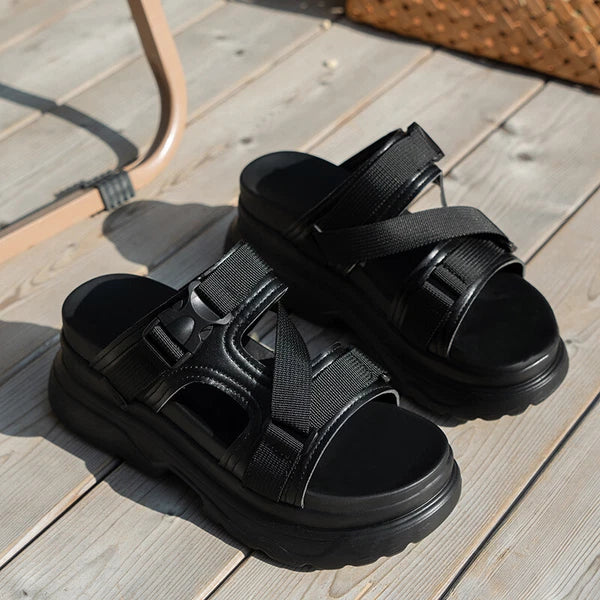 Women's Sandals Ladies Fashion Wedge Platform Slides Slip on Chunky Sandal Shoes