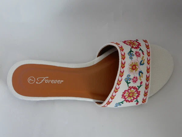 New Fashion Embroidered Slippers Sandals Size 6~10