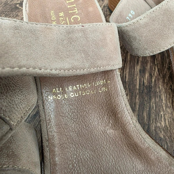 Gravati Mitchells Slide Sandals 10.5 Toast Suede Leather 2 Strap Buckles Italian