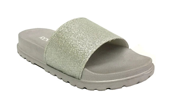 New Women's Glitter Slide Soft Rubber Bottom Fashion Shoe Beach Pool Party-1919