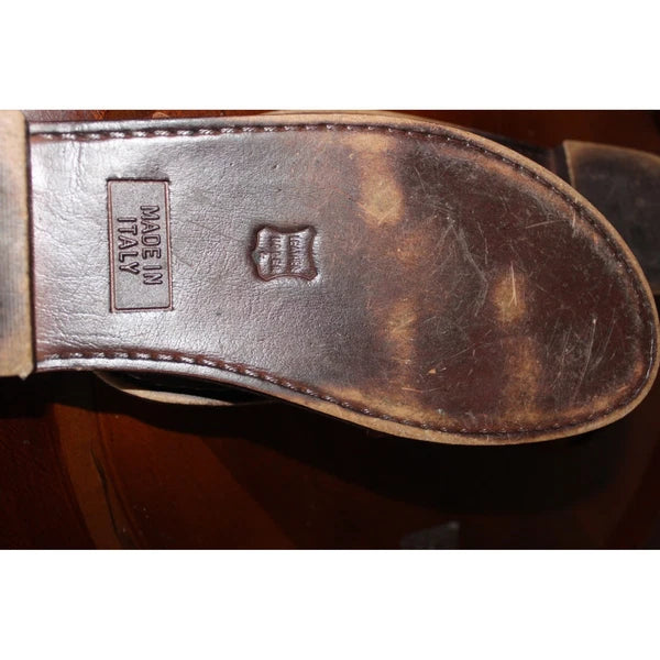 Mont blanc Leather Sandals Buckle Strap Strappy Hippie Italy Womens 10 Boho