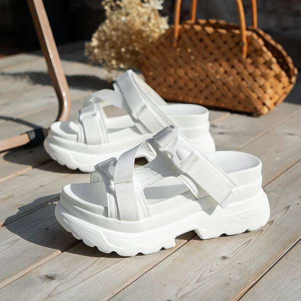 Women's Sandals Ladies Fashion Wedge Platform Slides Slip on Chunky Sandal Shoes